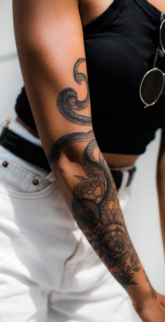 Black work tattoo
