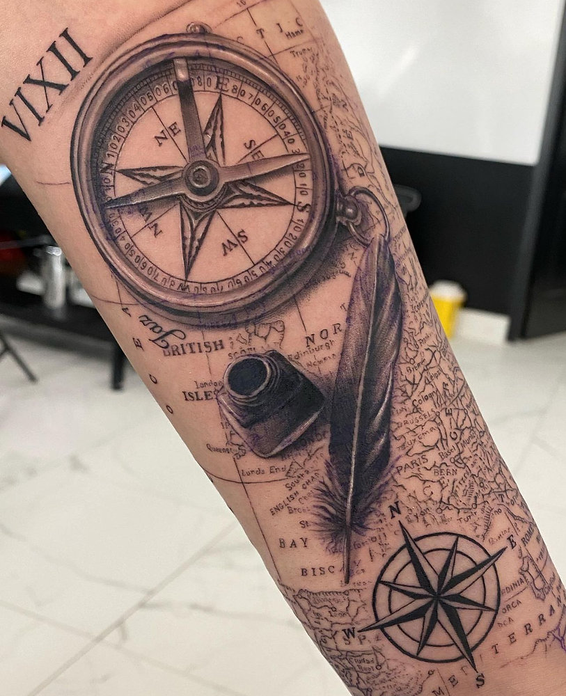 Compass tattoo
