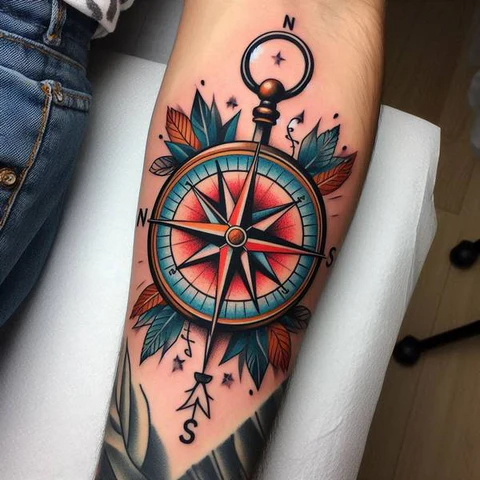 Compass tattoo design image